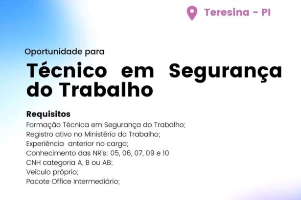 Vaga para Técnico em Segurança do Trabalho