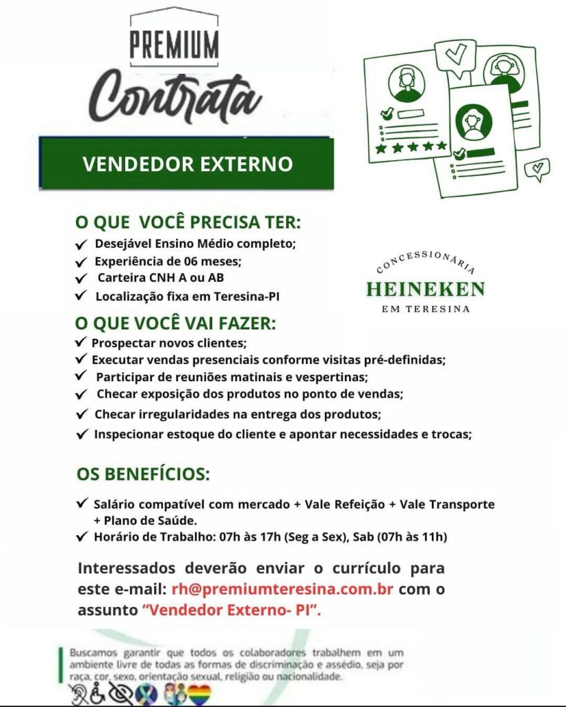 Vaga para Vendedor Externo