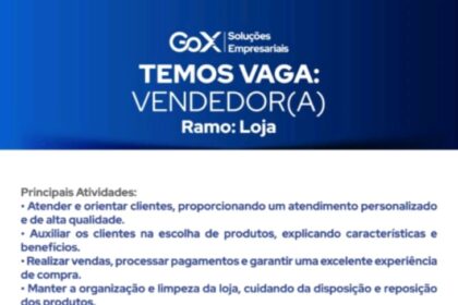 Vaga para Vendedor(a)