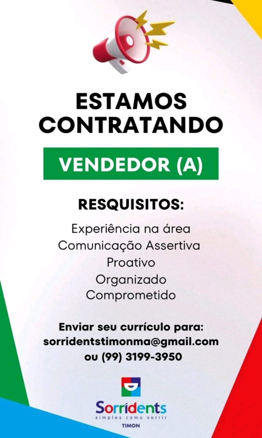 Vaga para Vendedor(a)