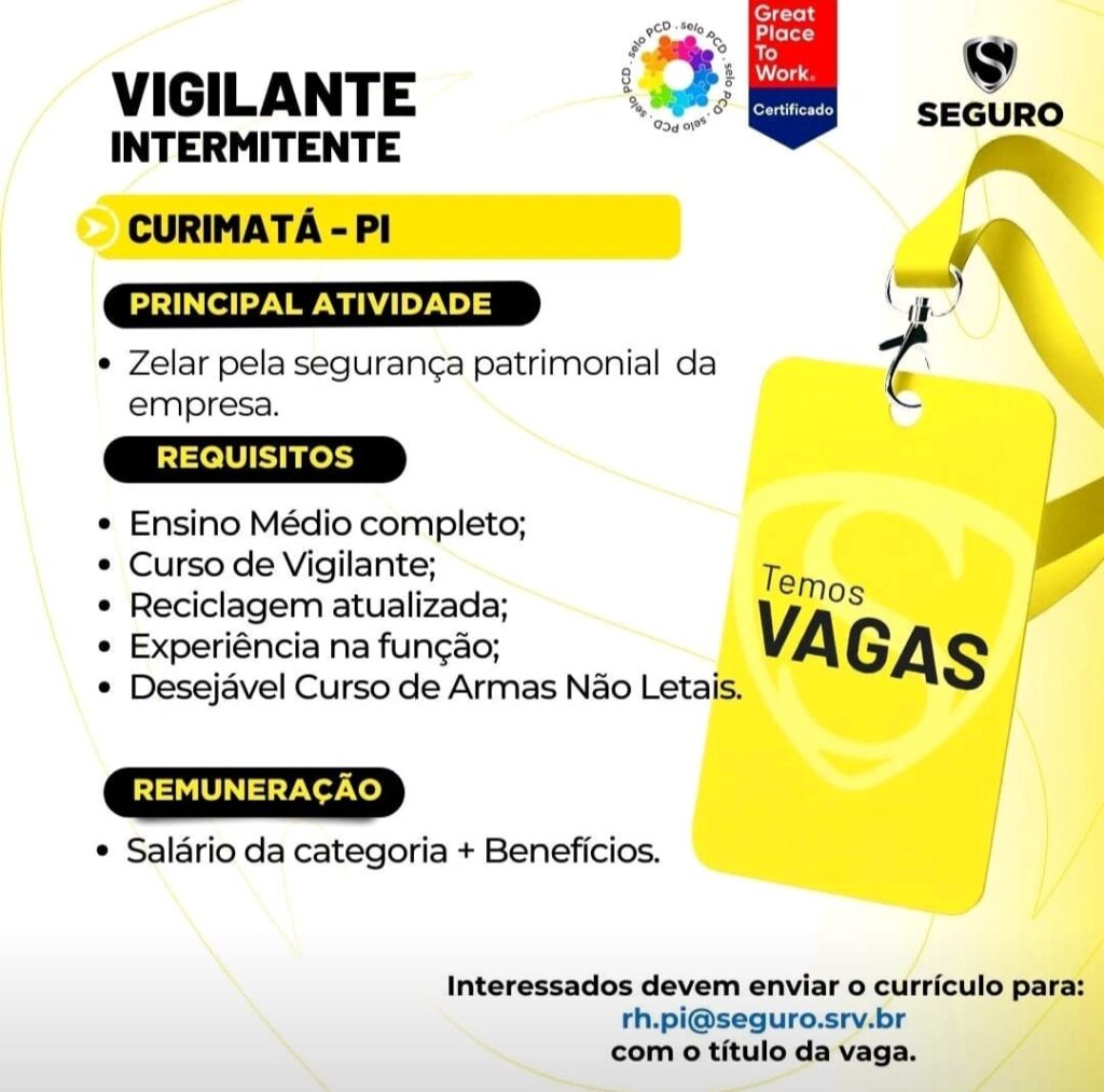 Vaga para Vigilante em Curimatá