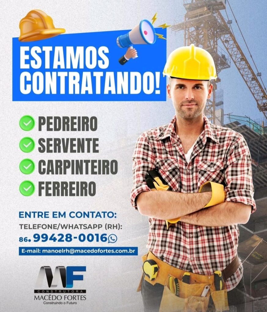 Diversas oportunidades no MF Construtora