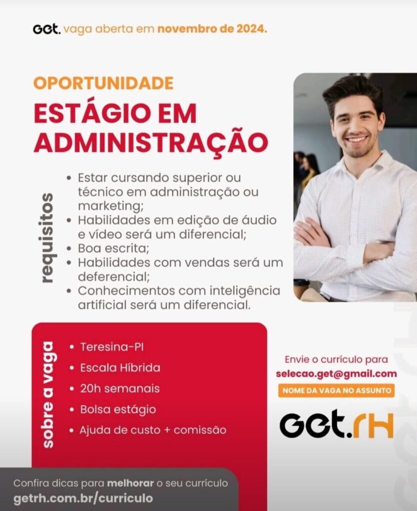 Vaga de Estágio para Administração 