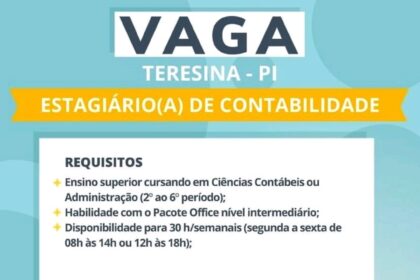 Vaga de Estágio para Contabilidade