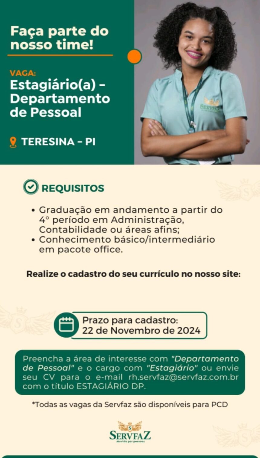 Vaga de Estágio para DP