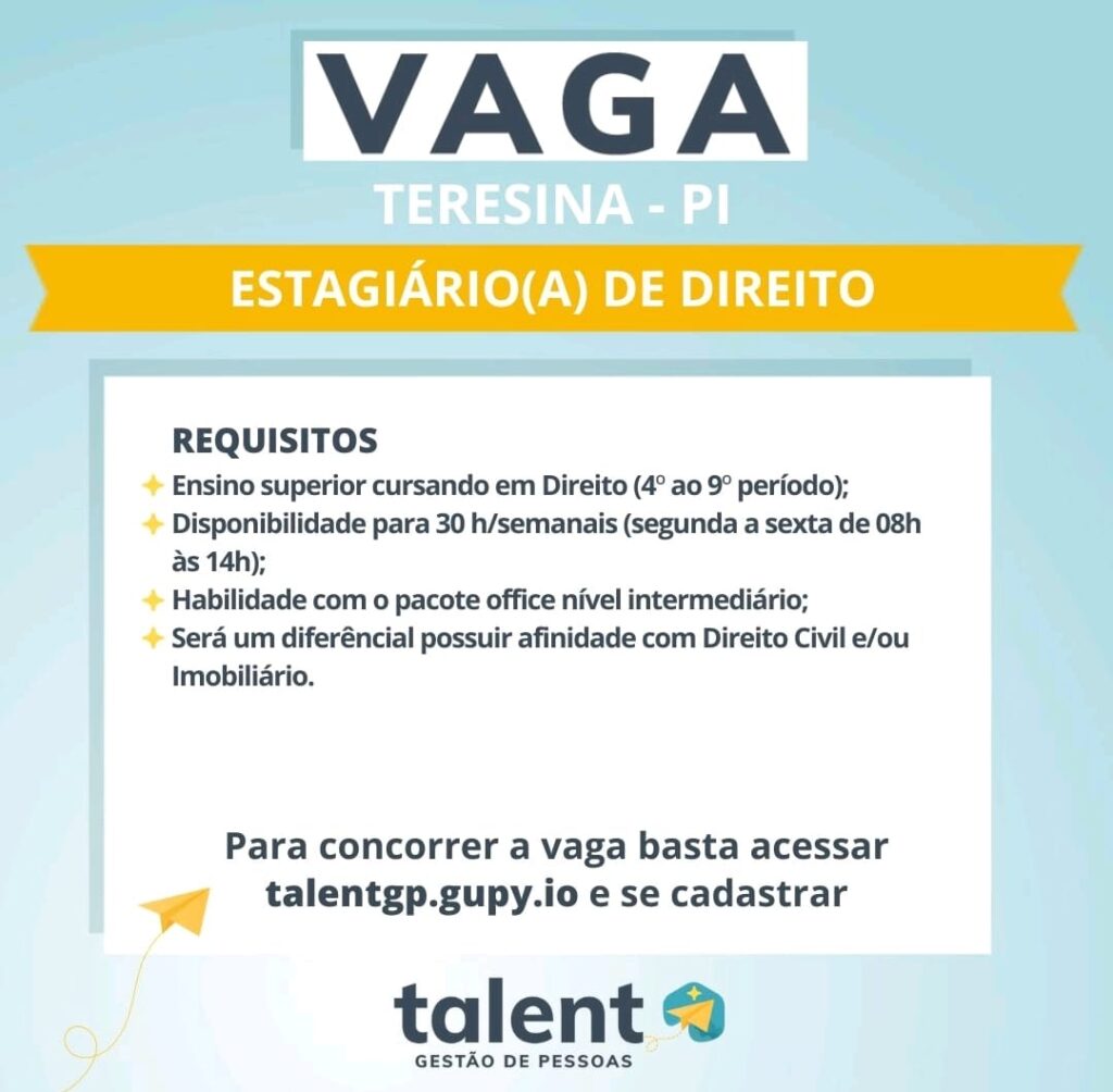 Vaga de Estágio para Direito