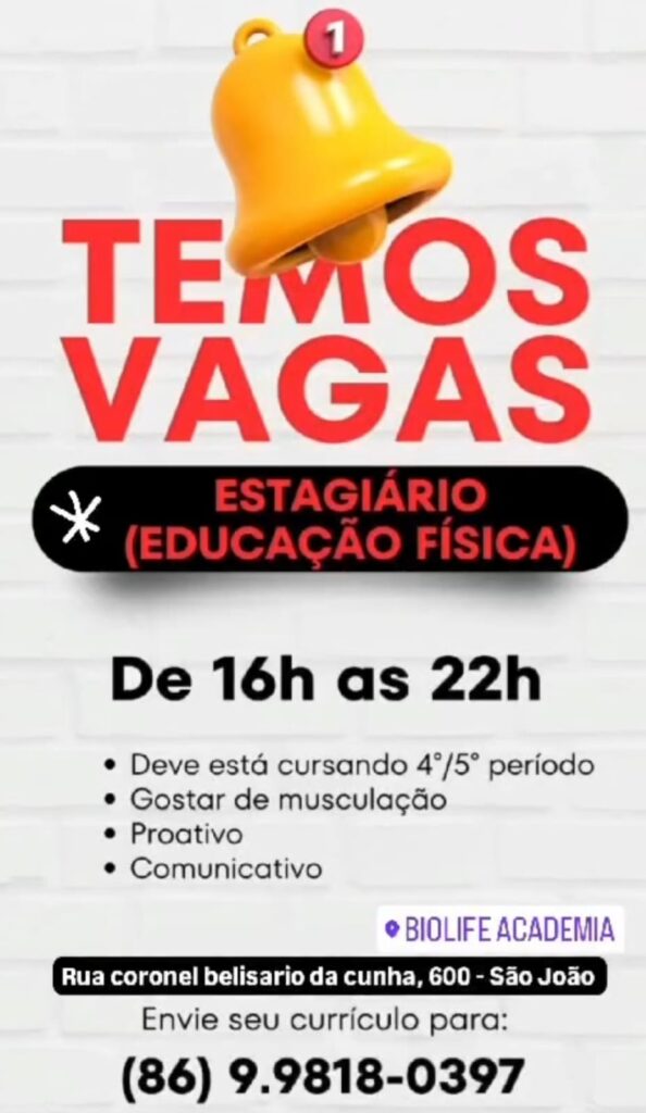 Vaga de Estágio para Educação Física