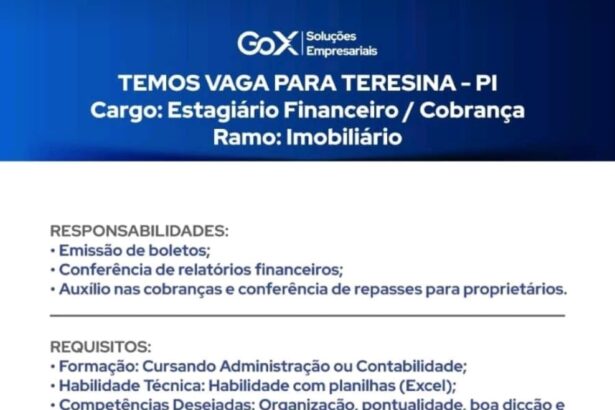 Vaga de Estágio para Financeiro/ Cobrança