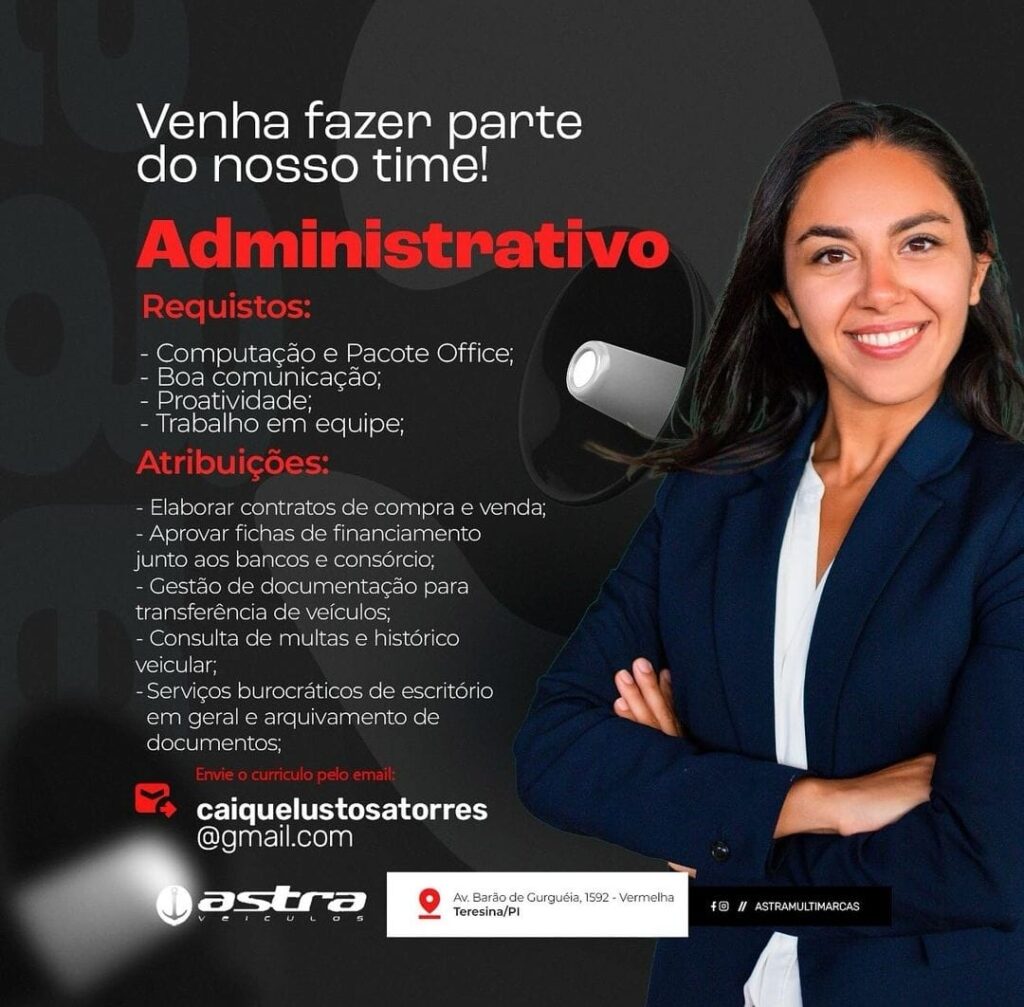 Vaga para Administrativo