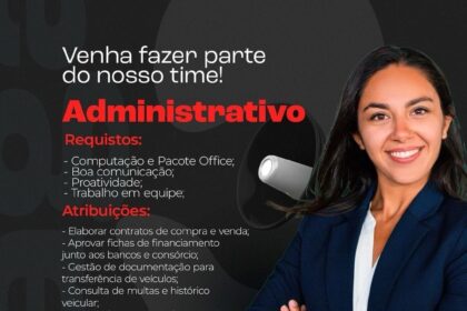 Vaga para Administrativo