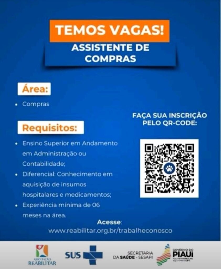 Vaga para Assistente de Compras