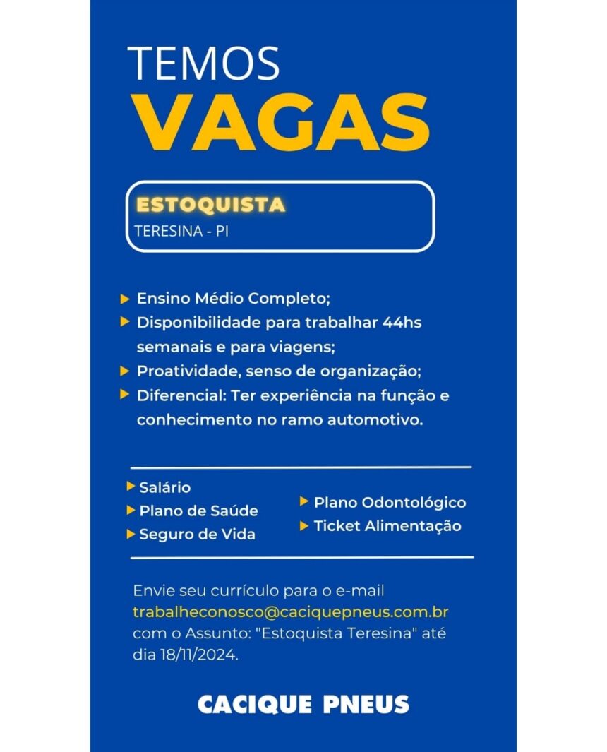 Vaga para Estoquista