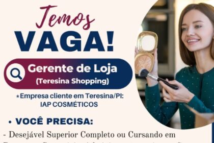 Vaga para Gerente de Loja