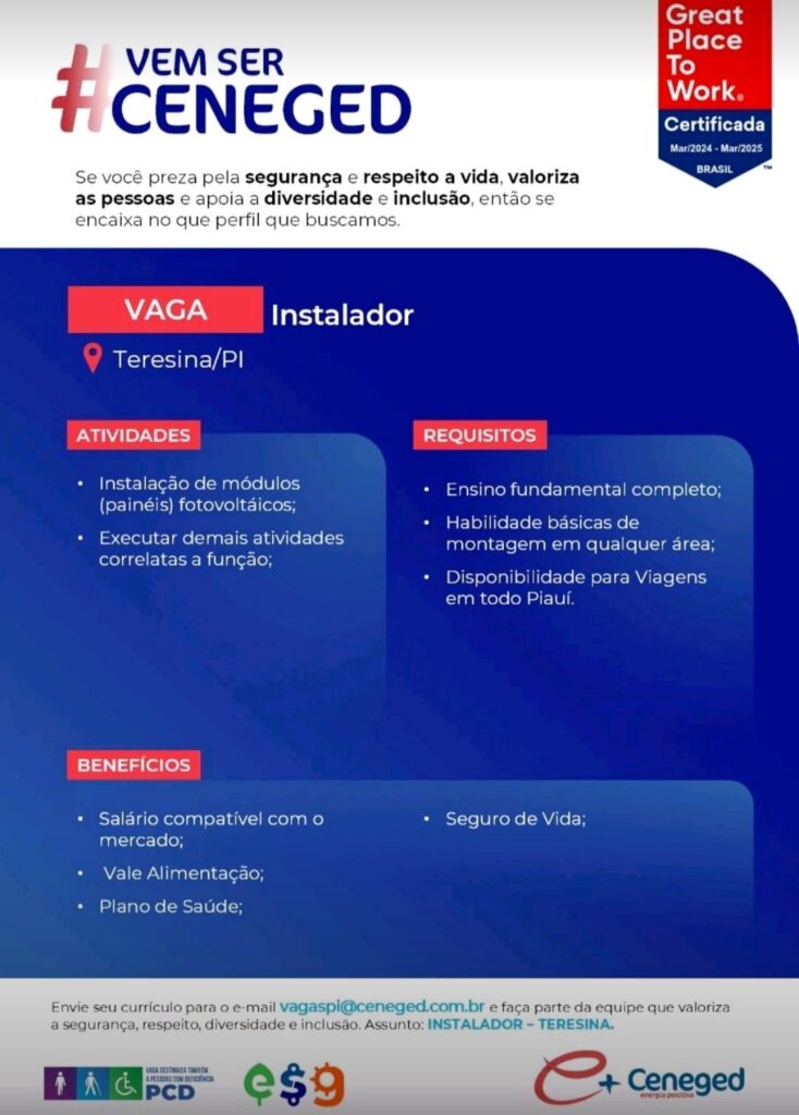 Vaga para Instalador