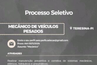 Vaga para Mecânico de Veículos Pesados em Teresina