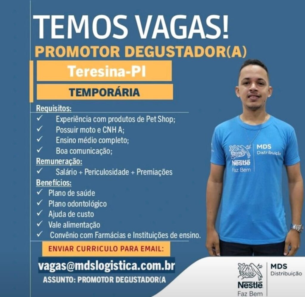 Vaga para Promotor Degustador(a)