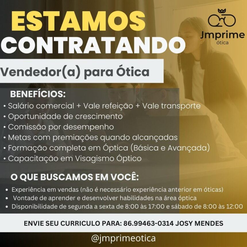 Vaga para Vendedor(a) para Ótica