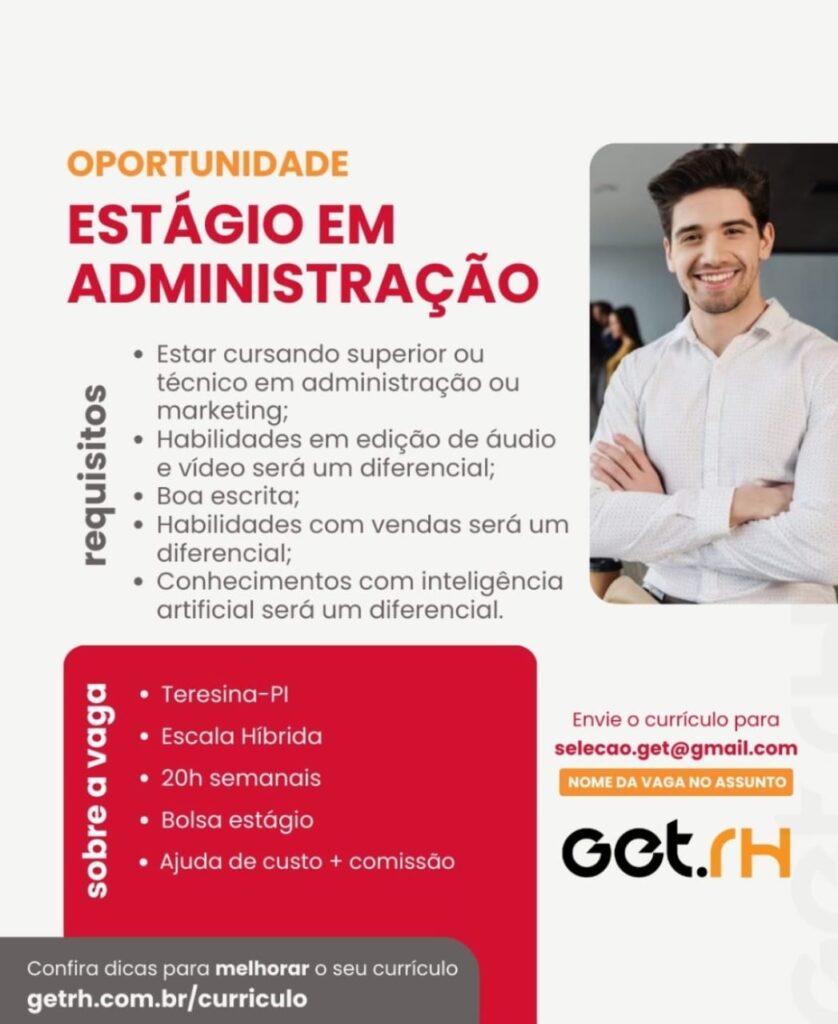 Vaga de Estágio para Administração