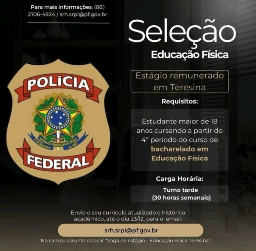 Vaga de Estágio para Educação Física