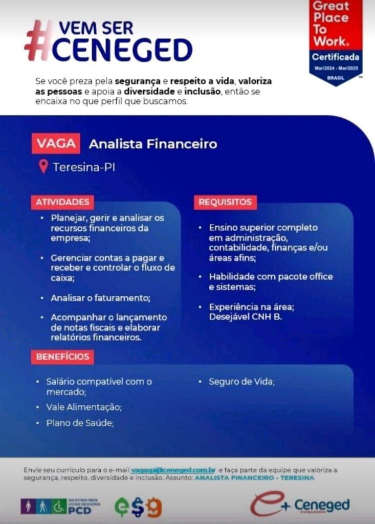 Vaga para Analista Financeiro