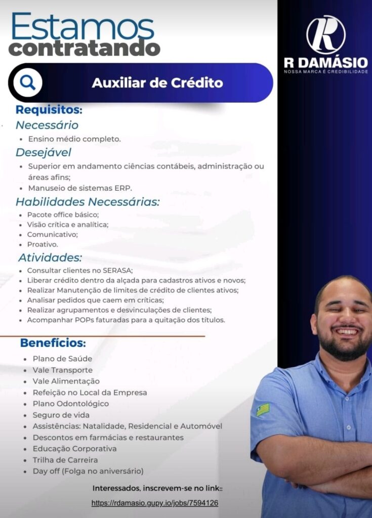 Vaga para Auxiliar de Crédito