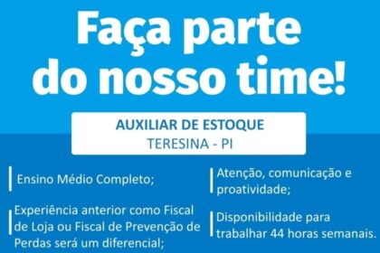 Vaga para Auxiliar de Estoque