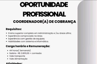 Vaga para Coordenador(a) de Cobrança