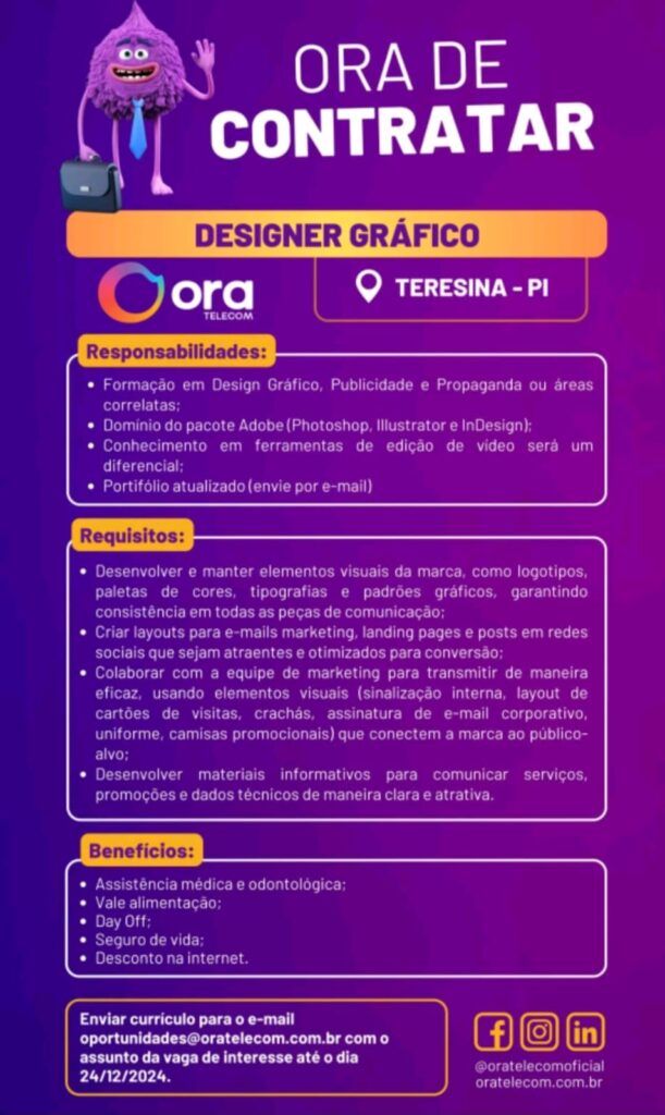 Vaga para Designer Gráfico