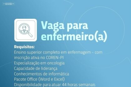 Vaga para Enfermeiro(a)