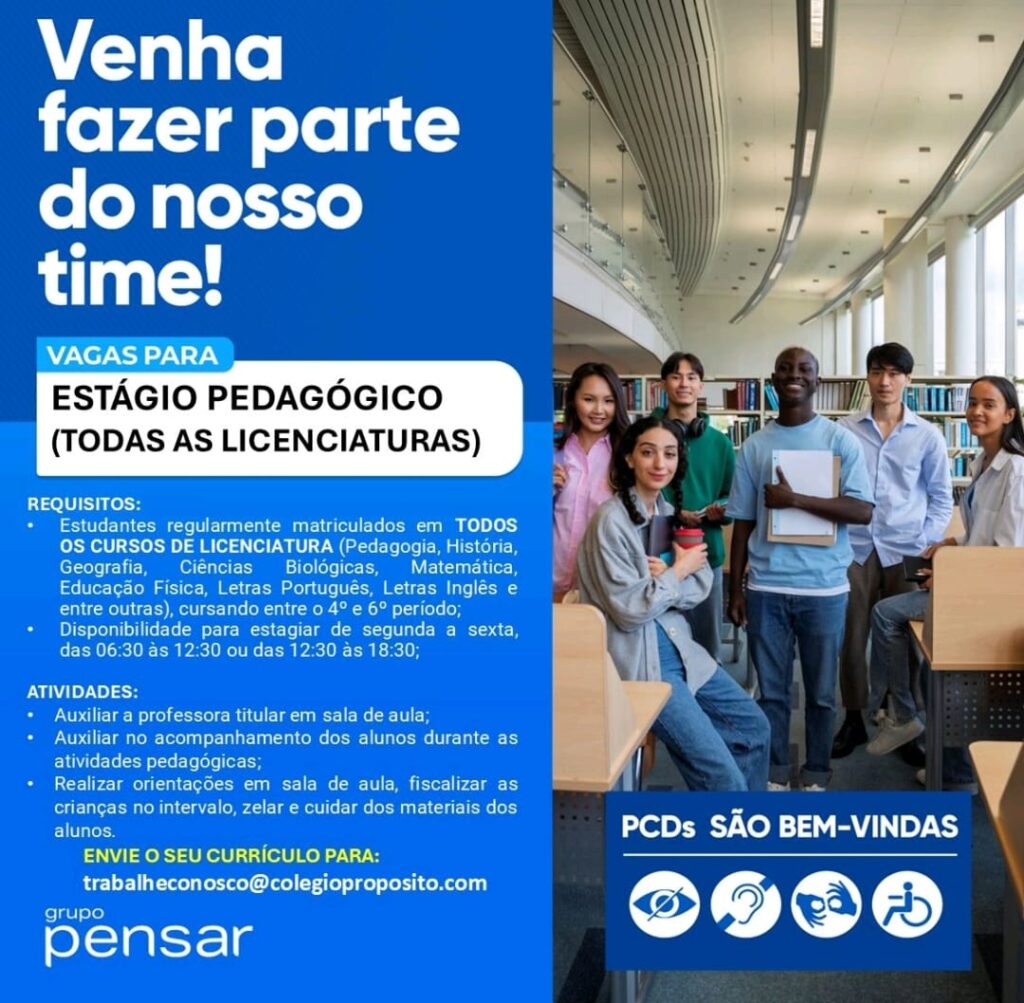 Vaga para Estágio Pedagógico