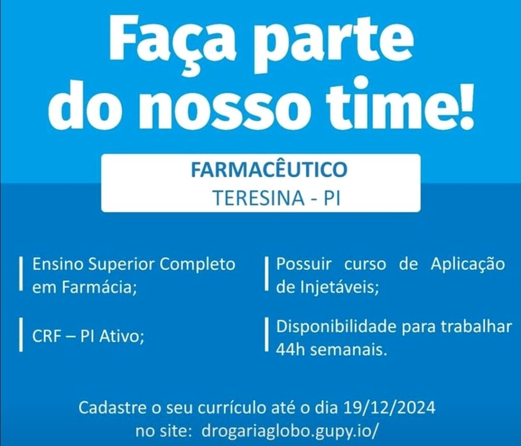 Vaga para Farmacêutico