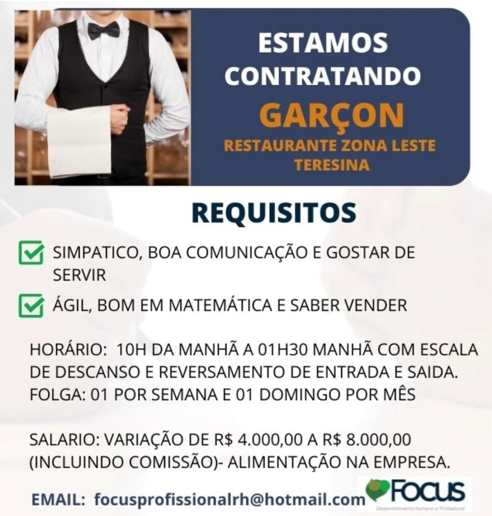 Vaga para Garçom