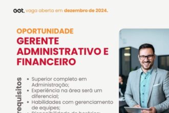 Vaga para Gerente Administrativo Financeiro