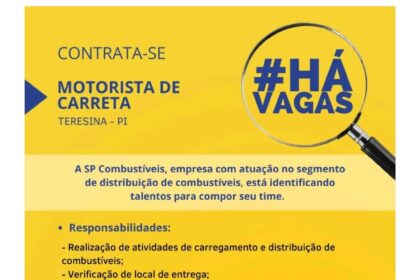 Vaga para Motorista de Carreta