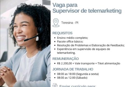 Vaga para Supervisor de Telemarketing