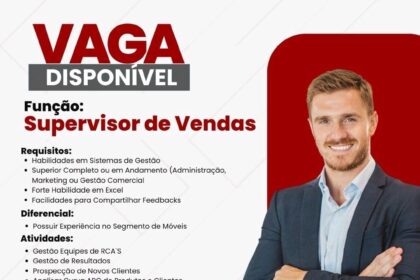 Vaga para Supervisor de Vendas