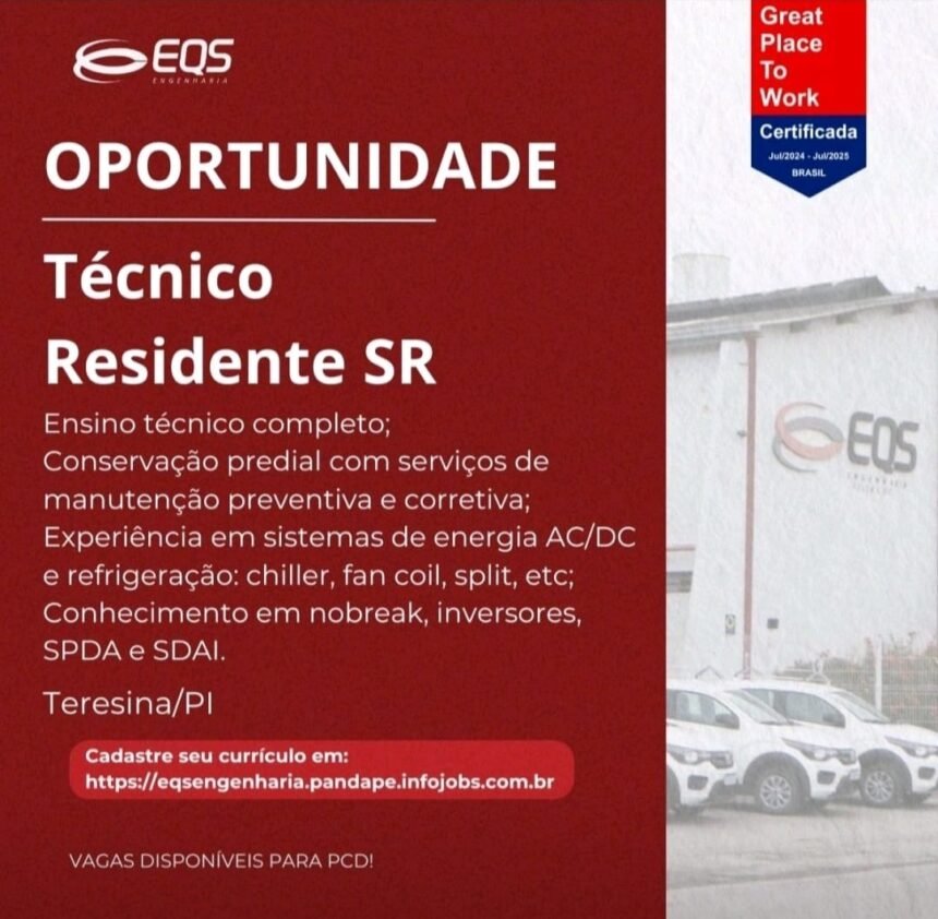 Vaga para Técnico Residente SR