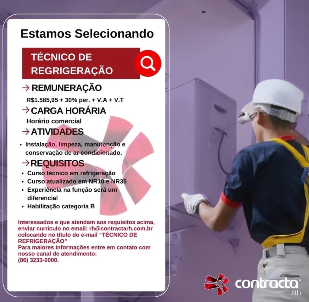 Vaga para Técnico de Refrigeração