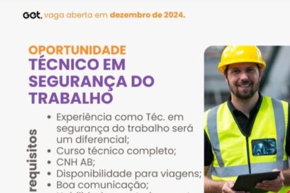 Vaga para Técnico em Segurança do Trabalho