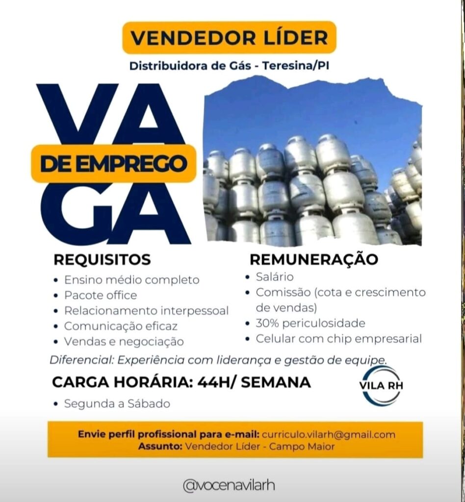 Vaga para Vendedor Líder