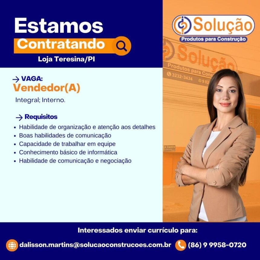 Vaga para Vendedor(a)