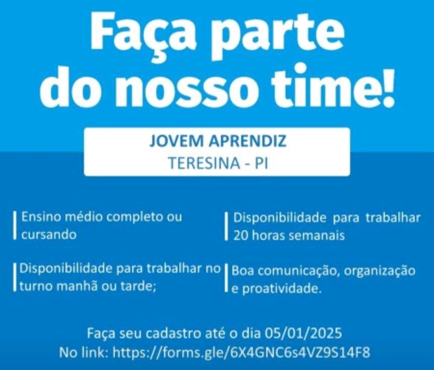Vaga para Jovem Aprendiz