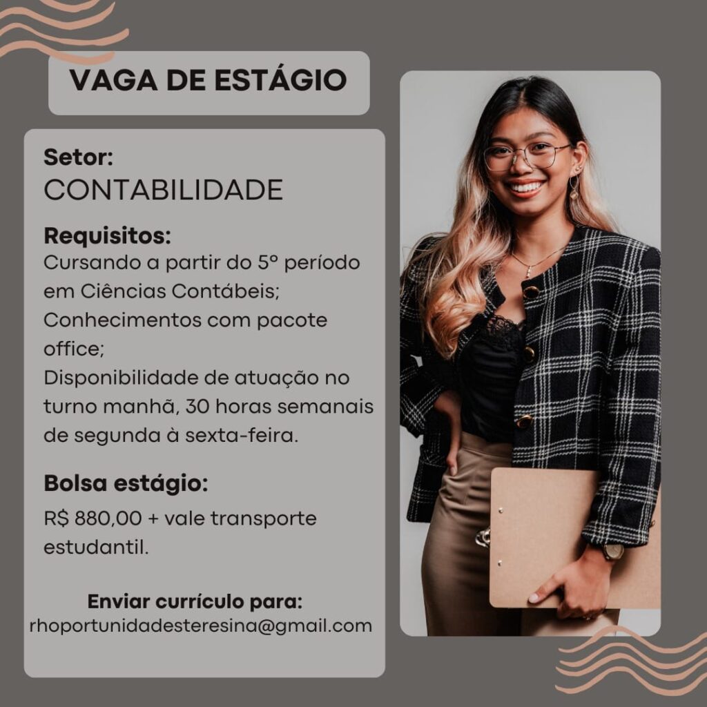 Vaga de Estágio para Contabilidade