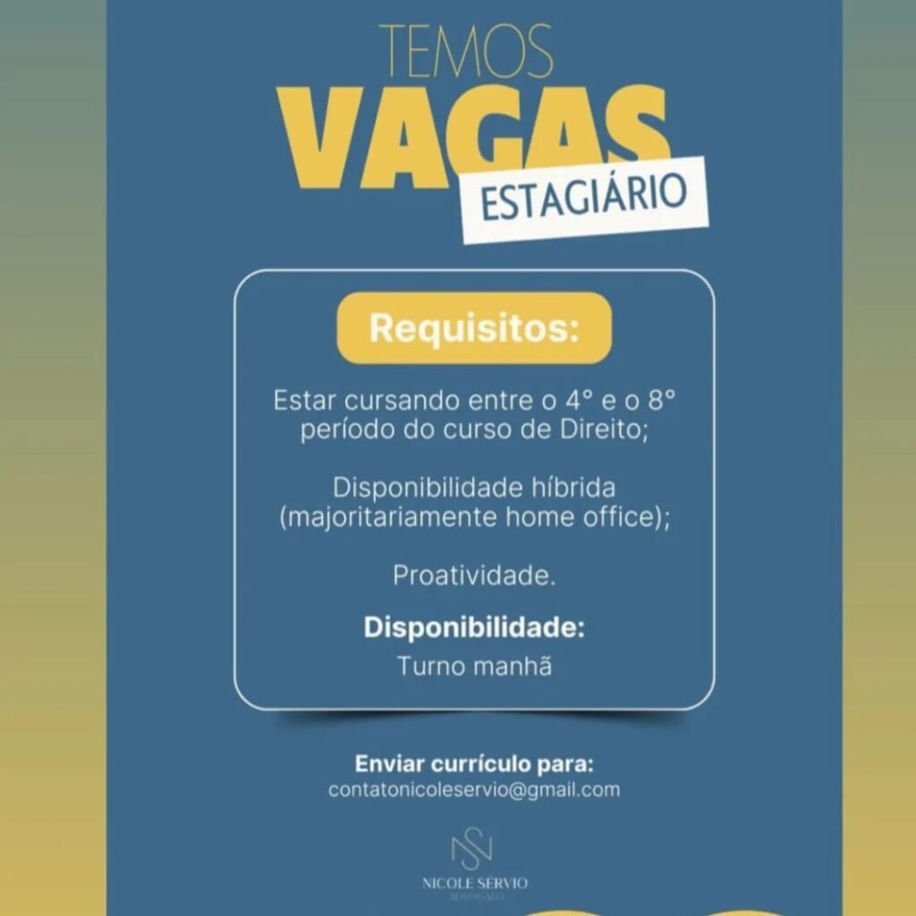 Vaga de Estágio para Direito