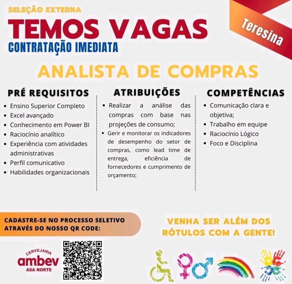 Vaga para Analista de Compras