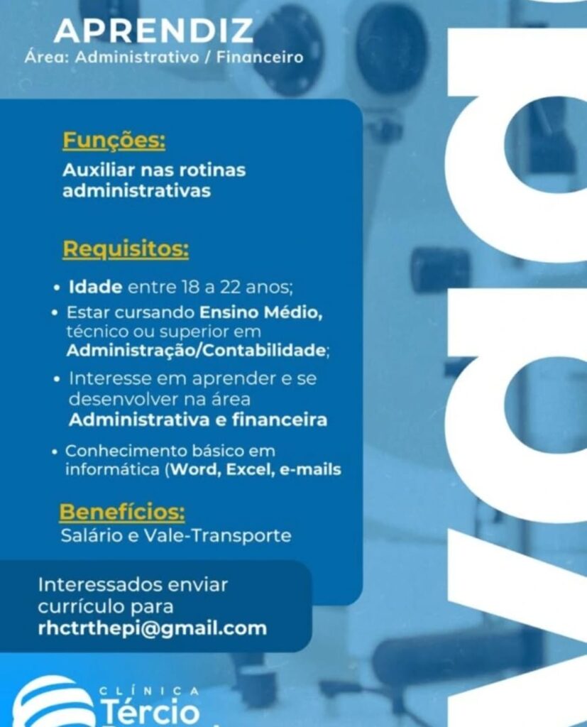 Vaga para Aprendiz (Adm/Financeiro)