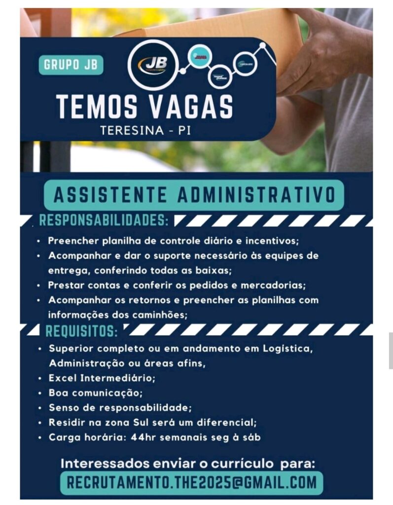 Vaga para Assistente Administrativo