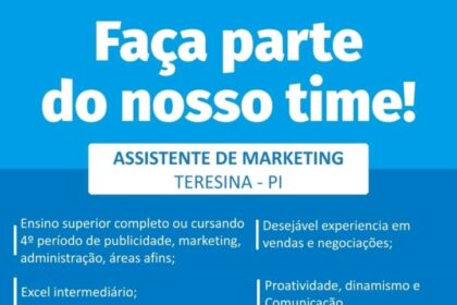 Vaga para Assistente de Marketing