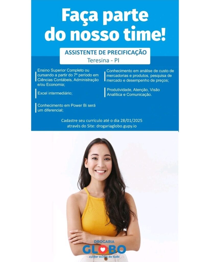 Vaga para Assistente de Precificação