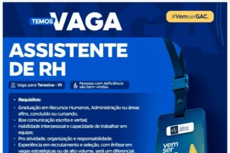 Vaga para Assistente de RH